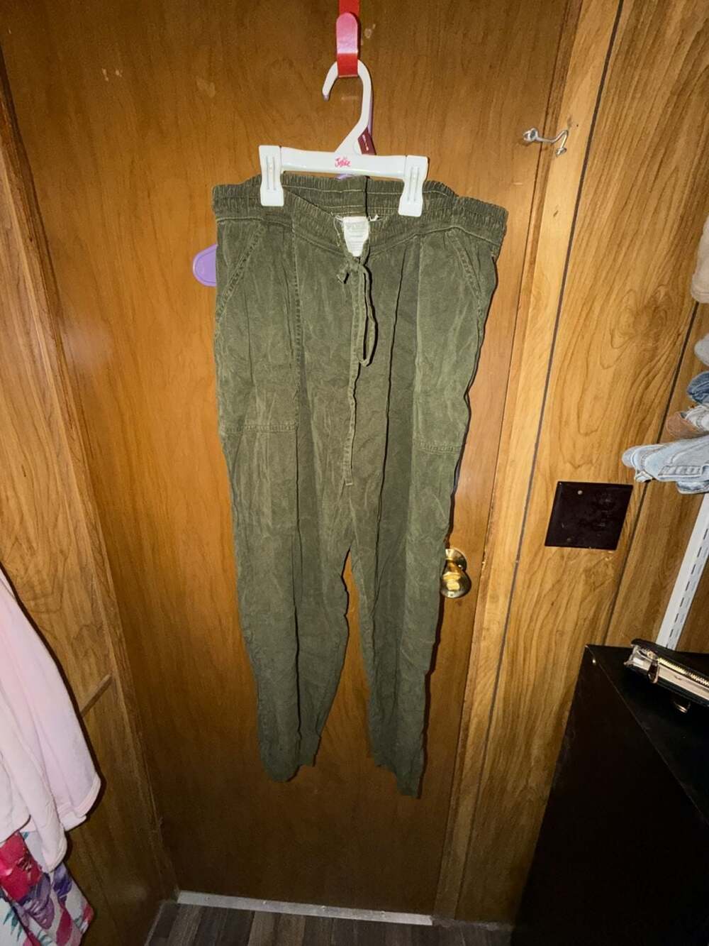 PINK Victoria's Secret Olive Green Jogger Pants Size Large